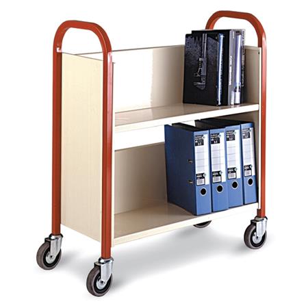 product image:2 Tier Single Sided Book Trolley - Green
